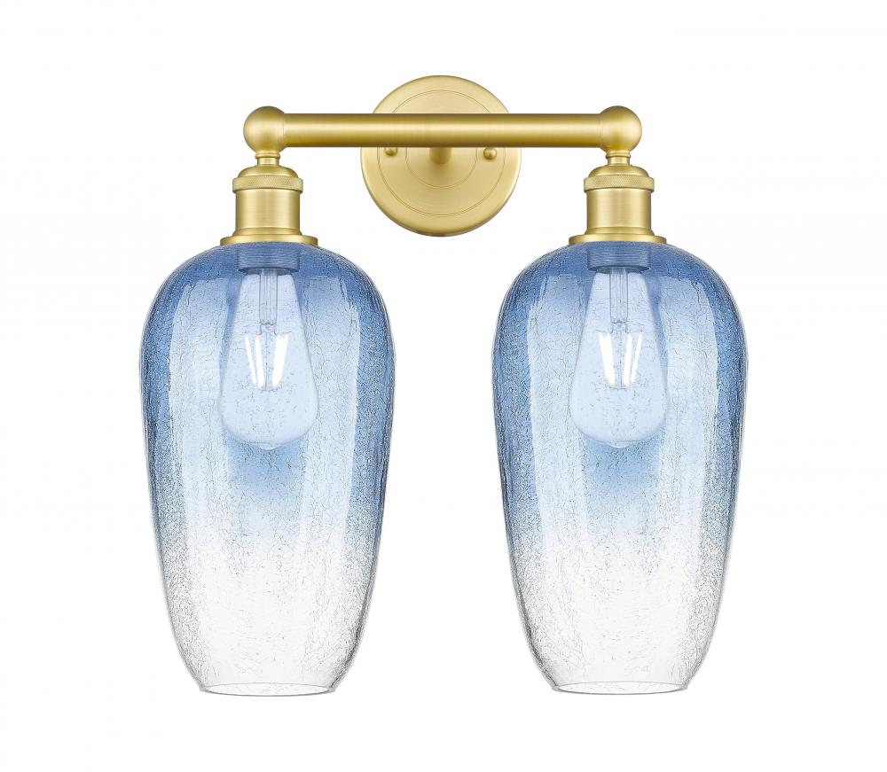 Brookhaven Flute - 2 Light - 16 inch - Satin Gold - Bath Vanity Light