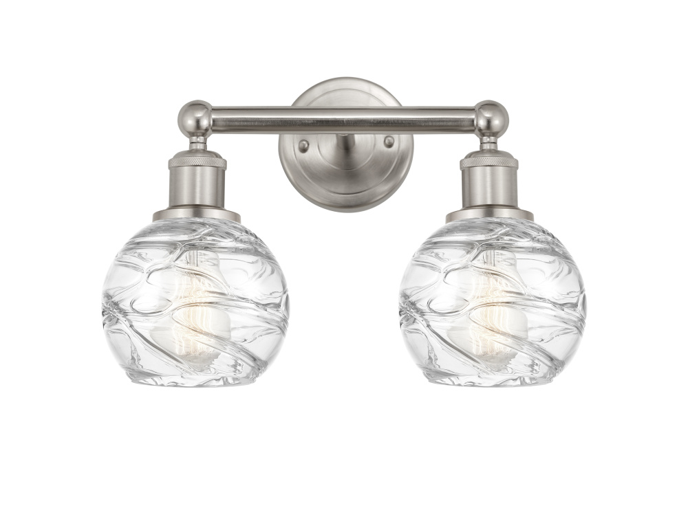 Athens Deco Swirl - 2 Light - 15 inch - Brushed Satin Nickel - Bath Vanity Light