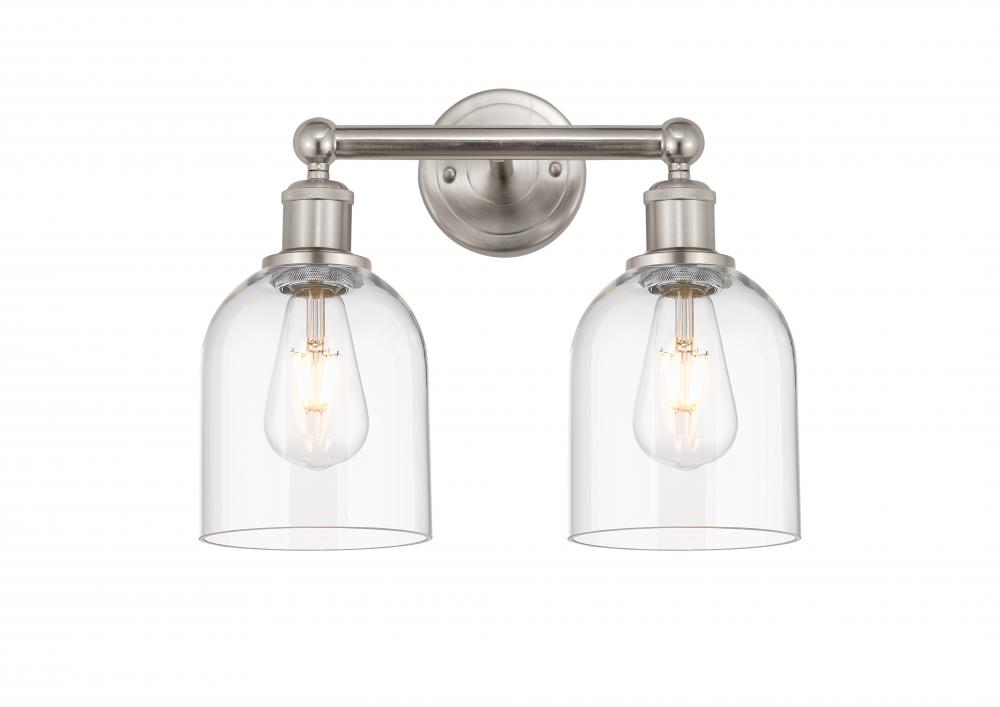 Bella - 2 Light - 15 inch - Brushed Satin Nickel - Bath Vanity Light