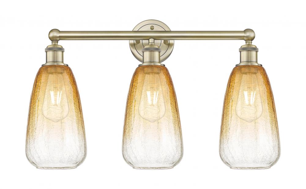 Brookhaven Almond - 3 Light - 24 inch - Antique Brass - Bath Vanity Light