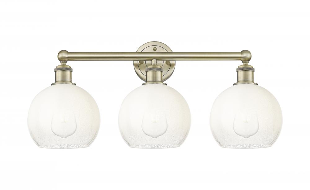 Brookhaven Globe - 3 Light - 26 inch - Antique Brass - Bath Vanity Light