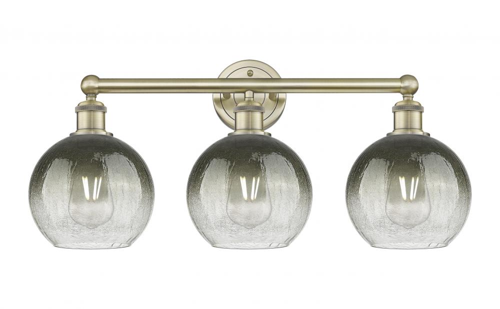 Brookhaven Globe - 3 Light - 26 inch - Antique Brass - Bath Vanity Light