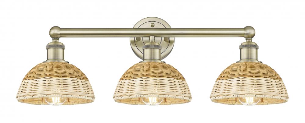 Bristol Natural II - 3 Light - 26 inch - Antique Brass - Bath Vanity Light