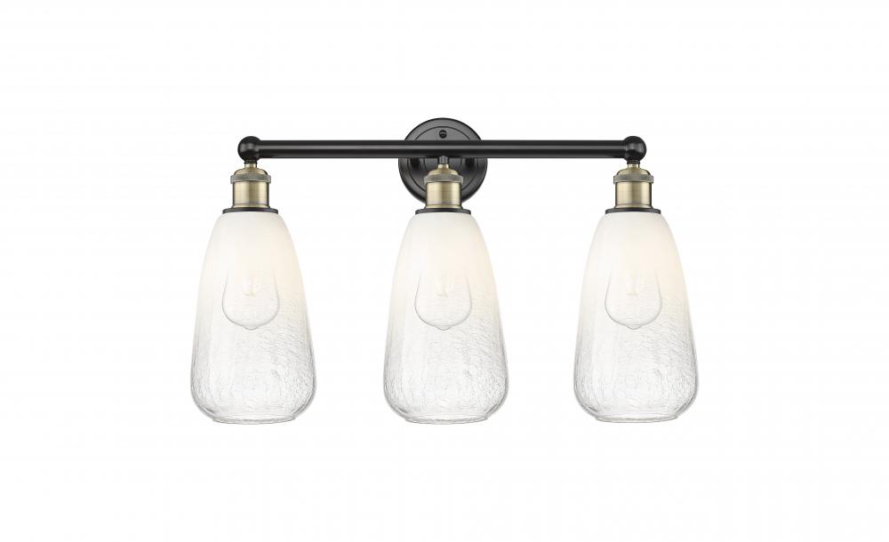 Brookhaven Almond - 3 Light - 24 inch - Black Antique Brass - Bath Vanity Light