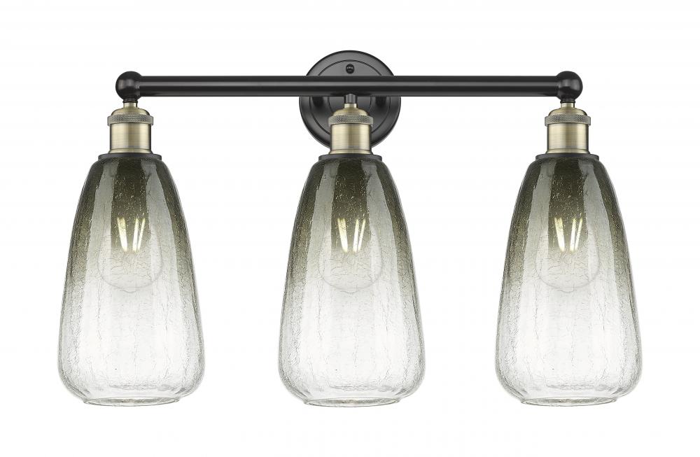 Brookhaven Almond - 3 Light - 24 inch - Black Antique Brass - Bath Vanity Light