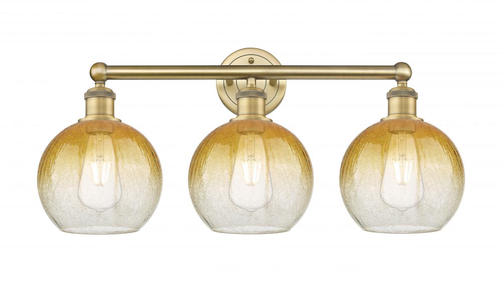Brookhaven Globe - 3 Light - 26 inch - Brushed Brass - Bath Vanity Light
