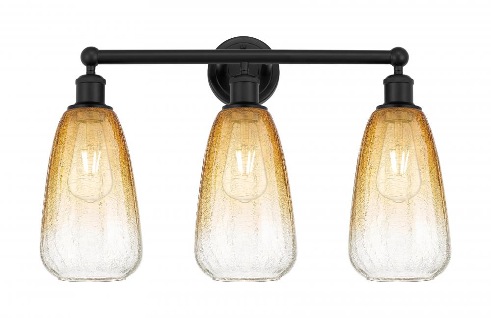 Brookhaven Almond - 3 Light - 24 inch - Matte Black - Bath Vanity Light