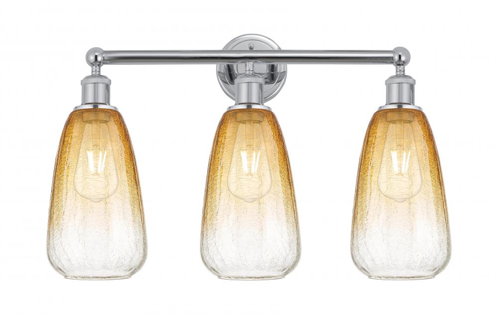Brookhaven Almond - 3 Light - 24 inch - Polished Chrome - Bath Vanity Light