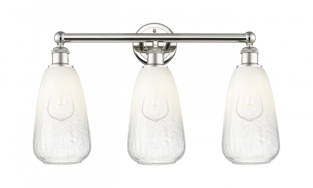 Brookhaven Almond - 3 Light - 24 inch - Polished Nickel - Bath Vanity Light