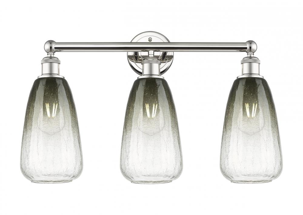 Brookhaven Almond - 3 Light - 24 inch - Polished Nickel - Bath Vanity Light