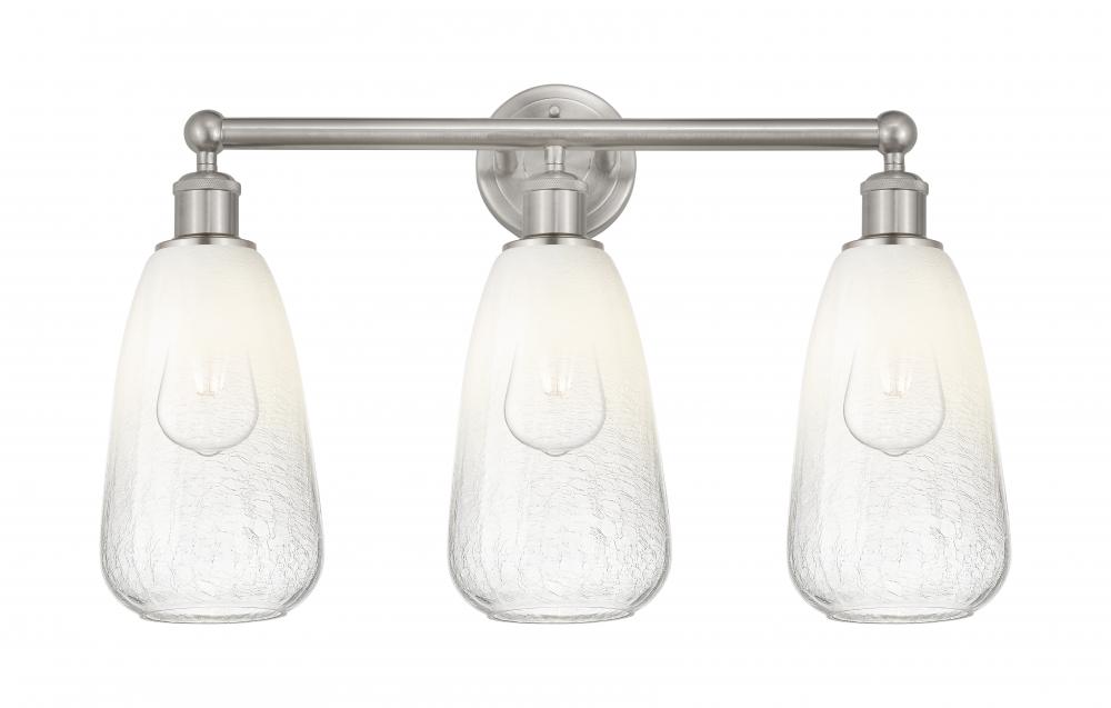Brookhaven Almond - 3 Light - 24 inch - Brushed Satin Nickel - Bath Vanity Light