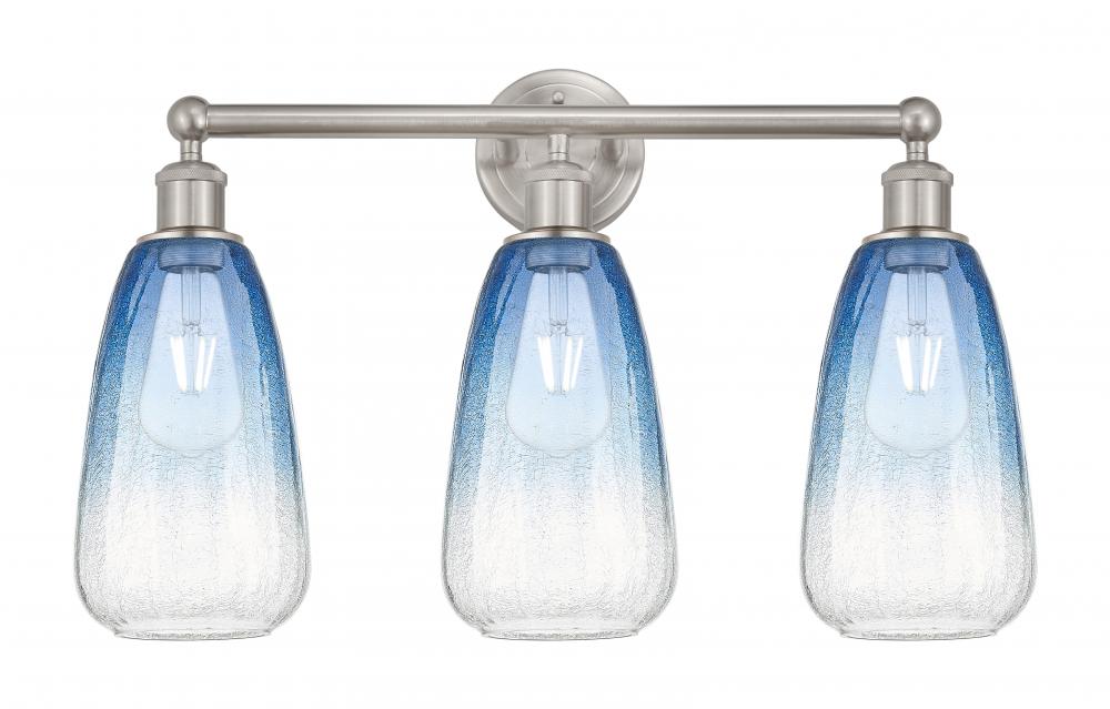 Brookhaven Almond - 3 Light - 24 inch - Brushed Satin Nickel - Bath Vanity Light