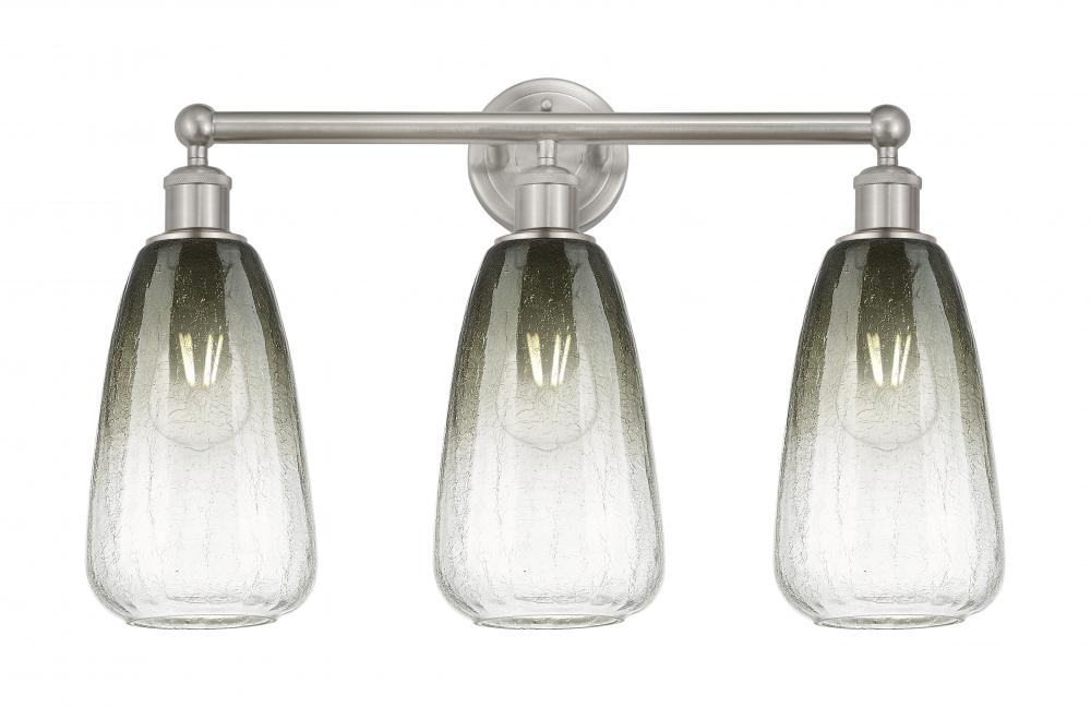 Brookhaven Almond - 3 Light - 24 inch - Brushed Satin Nickel - Bath Vanity Light