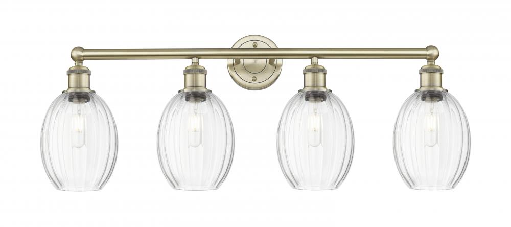 Preston Bulb - 4 Light - 33 inch - Antique Brass - Bath Vanity Light