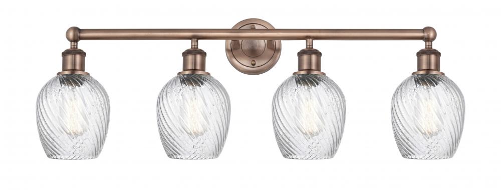 Salina - 4 Light - 33 inch - Antique Copper - Bath Vanity Light