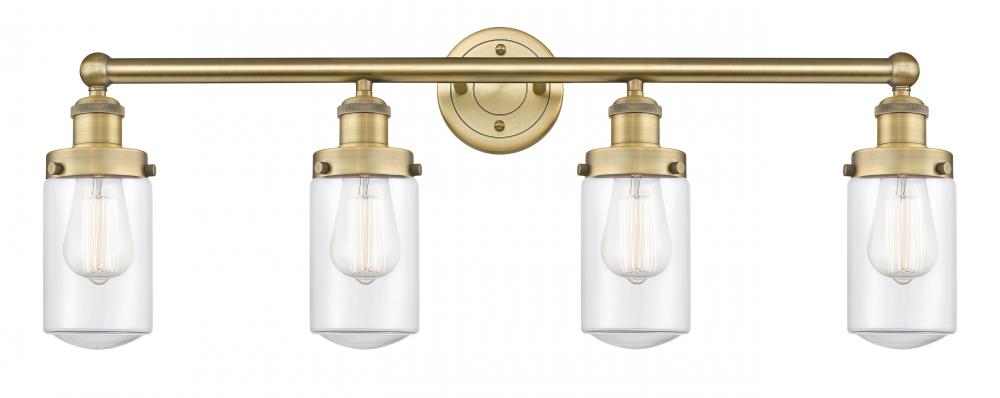 Dover - 4 Light - 32 inch - Brushed Brass - Bath Vanity Light