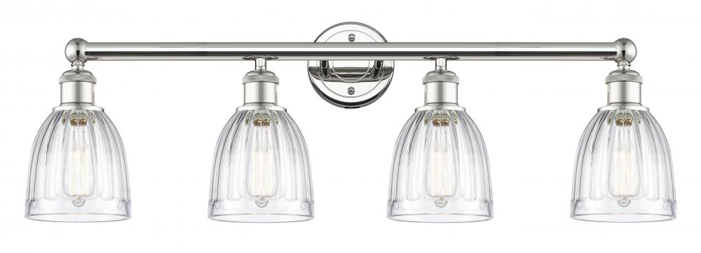 Brookfield - 4 Light - 33 inch - Polished Nickel - Bath Vanity Light