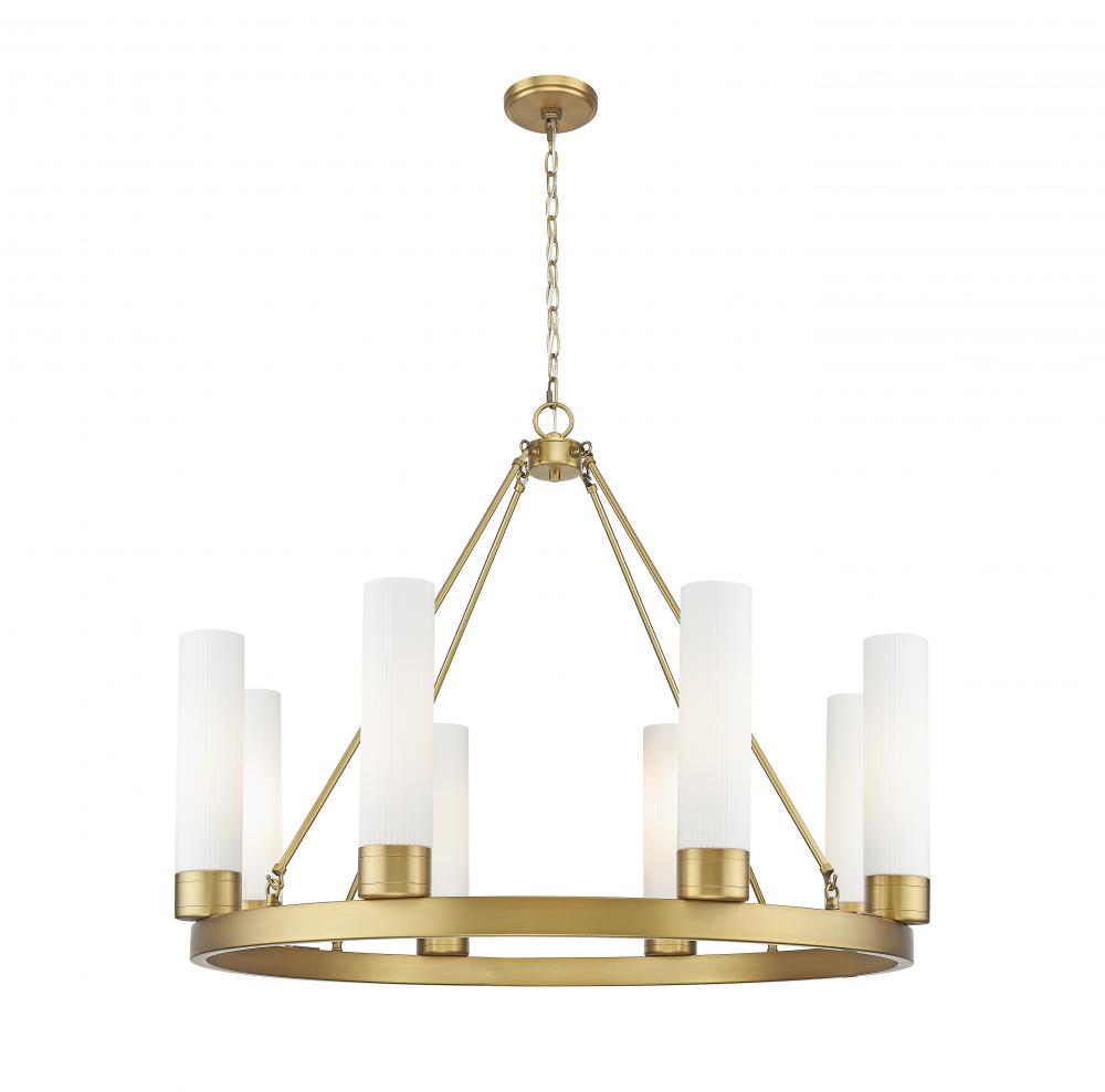 Boreas - 8 Light - 36 inch - Brushed Brass - Chandelier