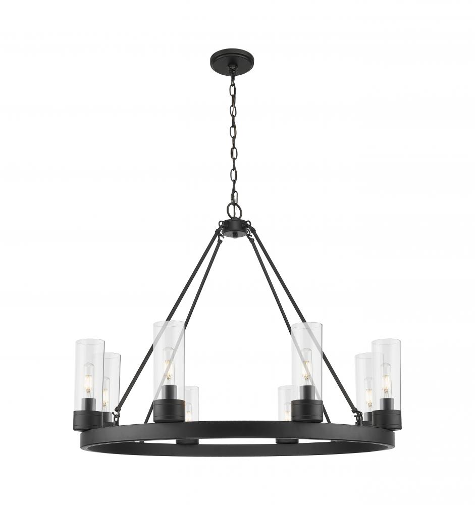 Boreas - 8 Light - 36 inch - Matte Black - Chandelier