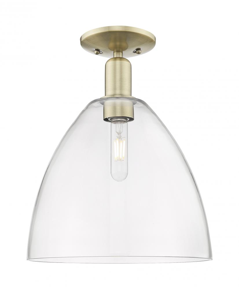 Bristol - 1 Light - 12 inch - Antique Brass - Semi-Flush Mount