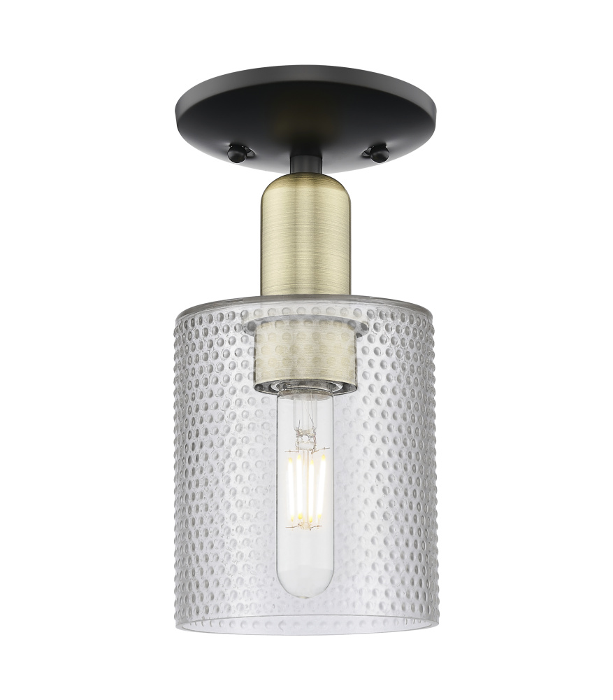 Cobbleskill - 1 Light - 5 inch - Black Antique Brass - Semi-Flush Mount