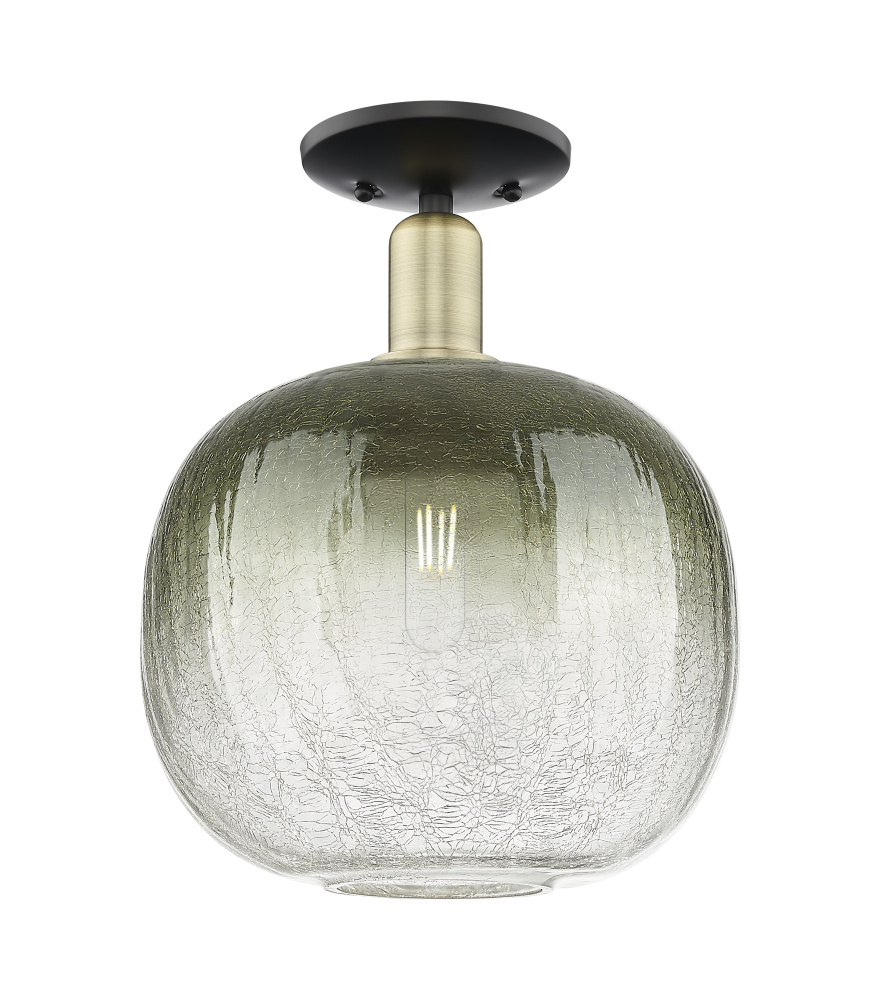 Brookhaven Sphere - 1 Light - 6 inch - Black Antique Brass - Semi-Flush Mount