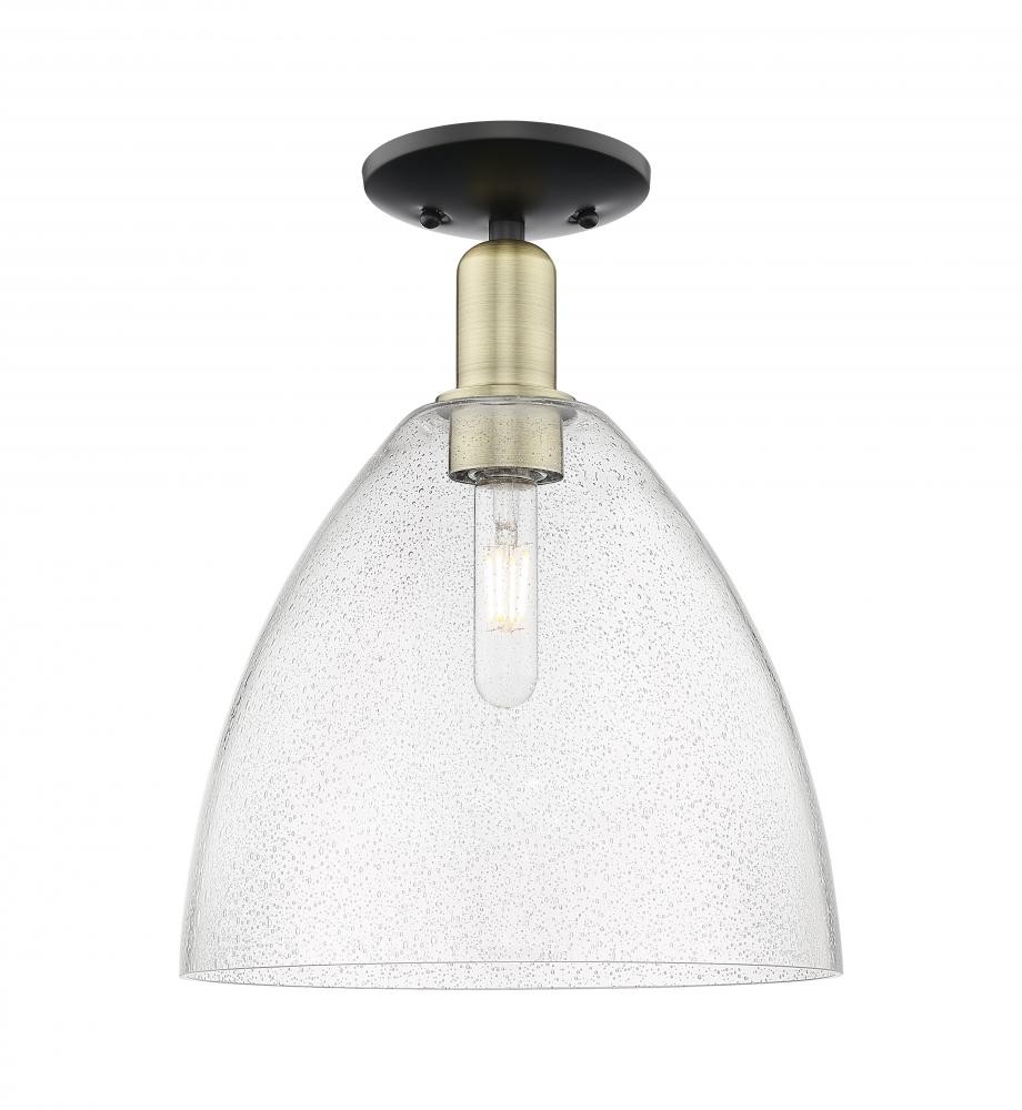 Bristol - 1 Light - 12 inch - Black Antique Brass - Semi-Flush Mount