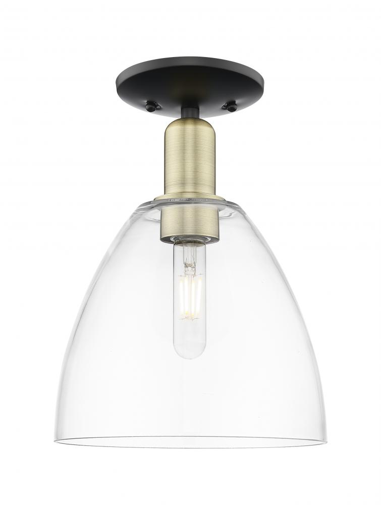 Bristol - 1 Light - 9 inch - Black Antique Brass - Semi-Flush Mount