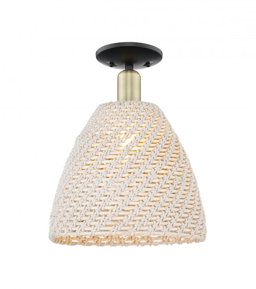 Bristol Natural - 1 Light - 6 inch - Black Antique Brass - Semi-Flush Mount