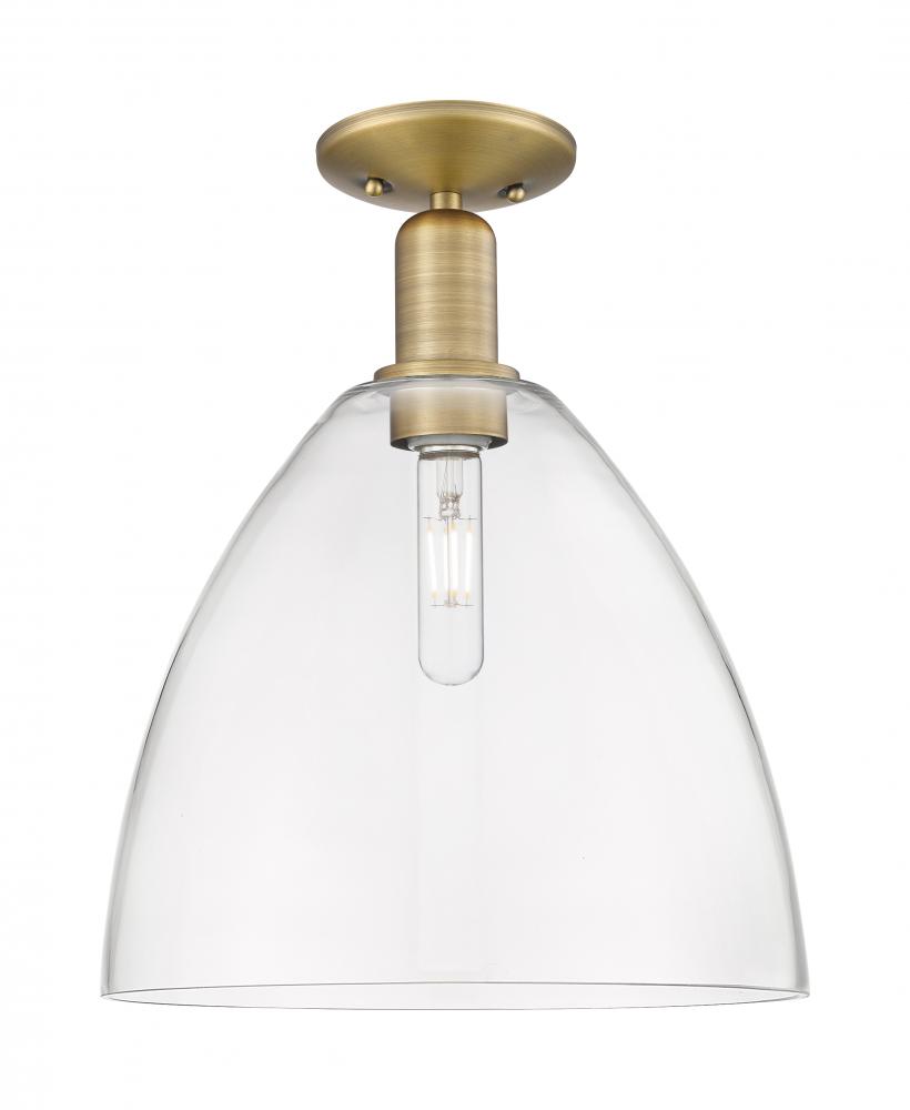 Bristol - 1 Light - 12 inch - Brushed Brass - Semi-Flush Mount