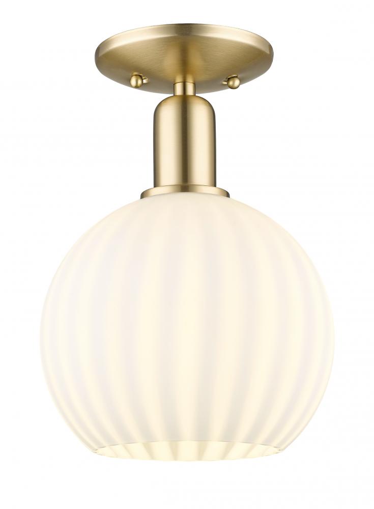 White Venetian - 1 Light - 8 inch - Champagne Bronze - Semi-Flush Mount
