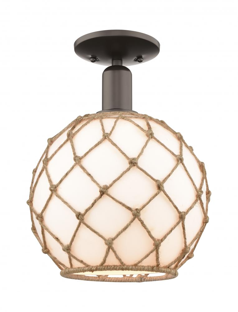 Farmhouse Rope - 1 Light - 10 inch - Oil Rubbed Bronze - Semi-Flush Mount