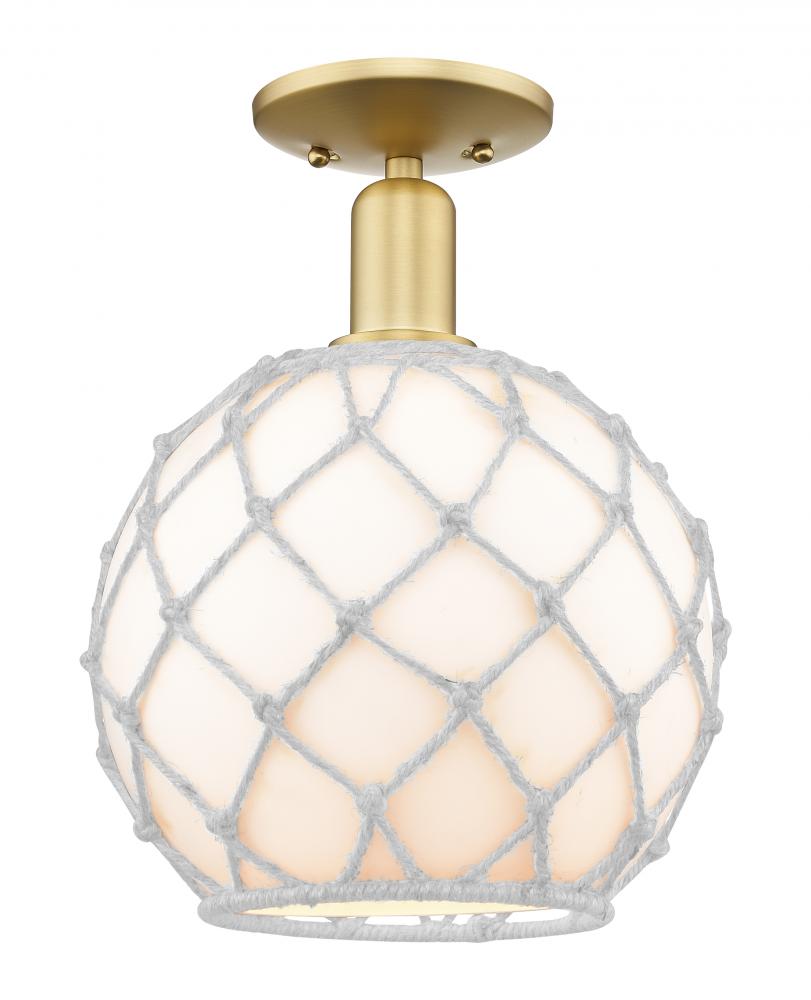 Farmhouse Rope - 1 Light - 10 inch - Satin Gold - Semi-Flush Mount