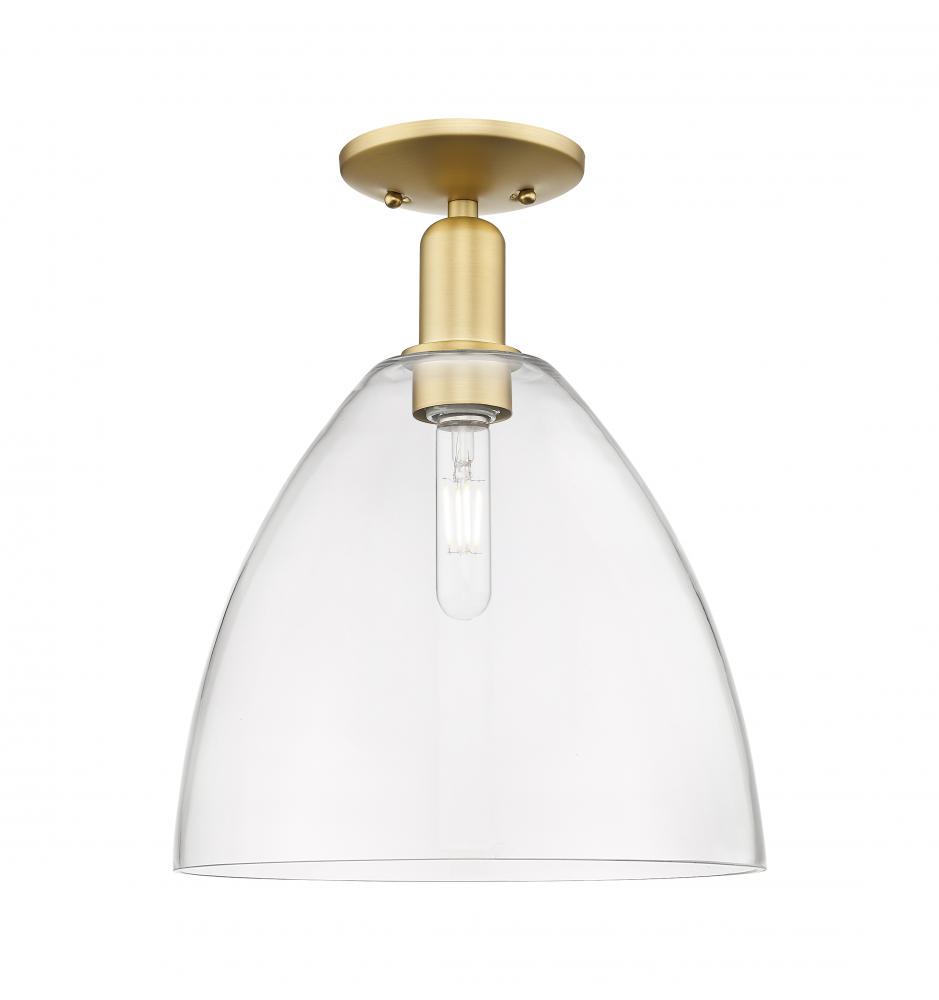 Bristol - 1 Light - 12 inch - Satin Gold - Semi-Flush Mount