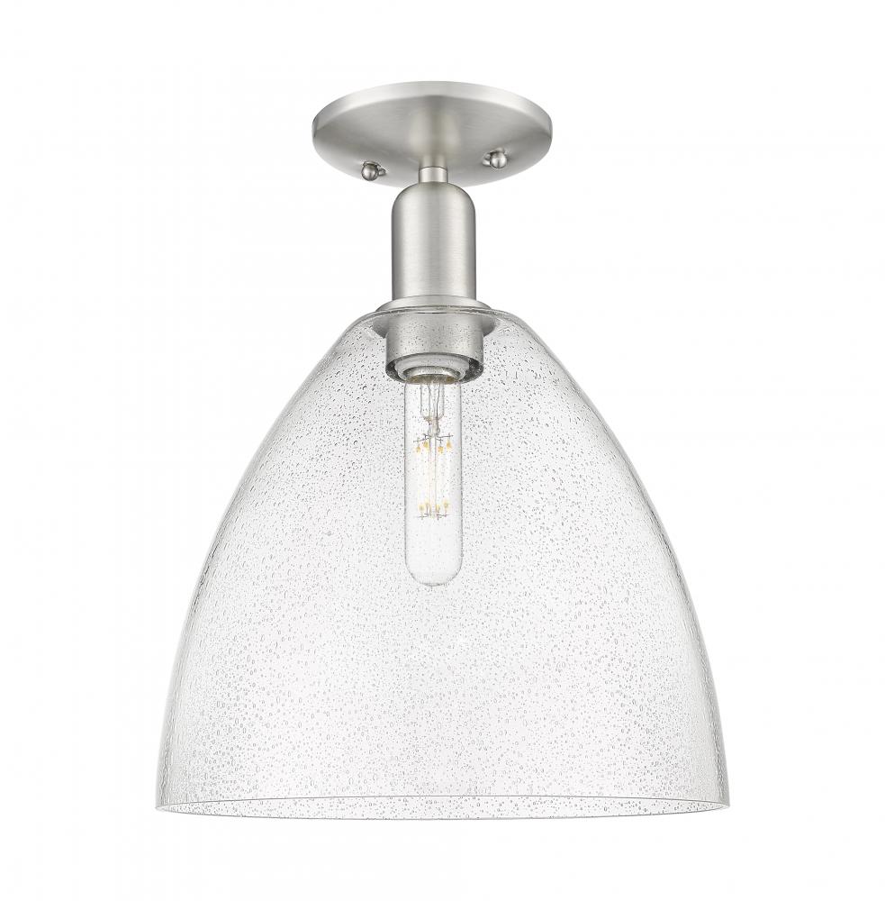 Bristol - 1 Light - 12 inch - Brushed Satin Nickel - Semi-Flush Mount