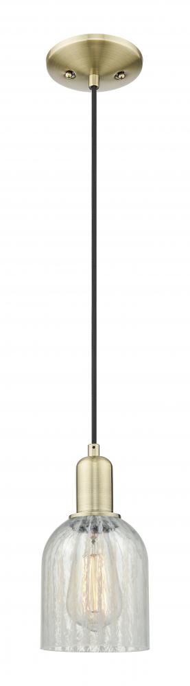 Caledonia - 1 Light - 5 inch - Antique Brass - Cord hung - Mini Pendant