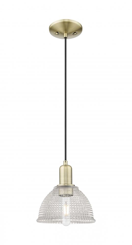 Arietta - 1 Light - 8 inch - Antique Brass - Cord hung - Mini Pendant