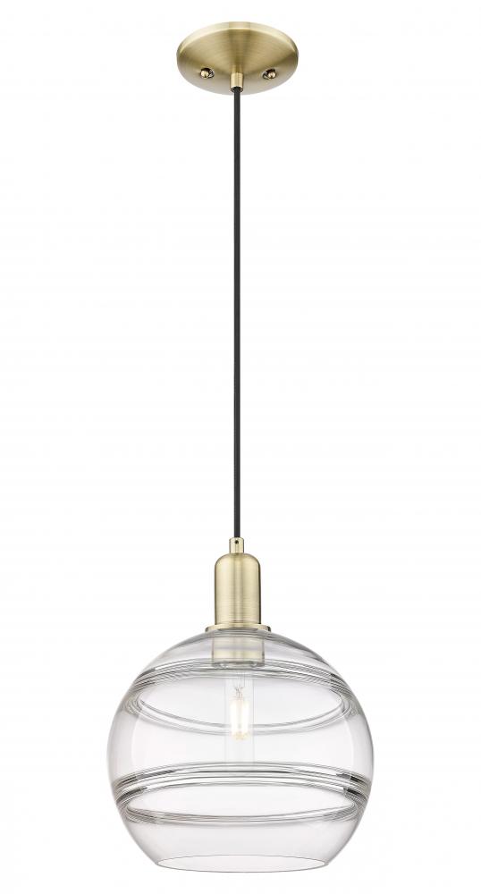 Rochester - 1 Light - 10 inch - Antique Brass - Cord hung - Mini Pendant