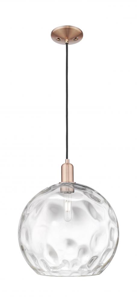 Athens Water Glass - 1 Light - 13 inch - Antique Copper - Cord hung - Mini Pendant