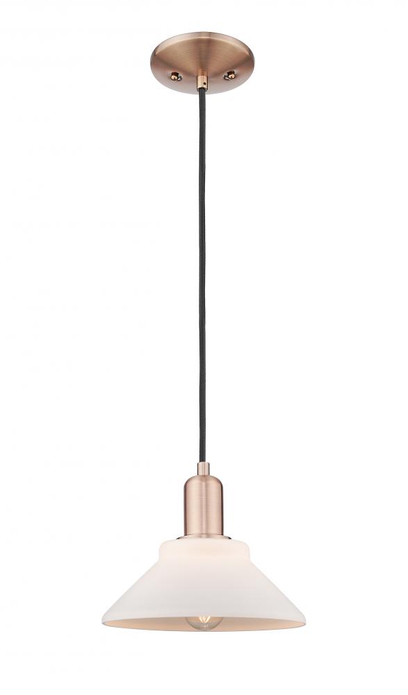 Orwell - 1 Light - 8 inch - Antique Copper - Cord hung - Mini Pendant