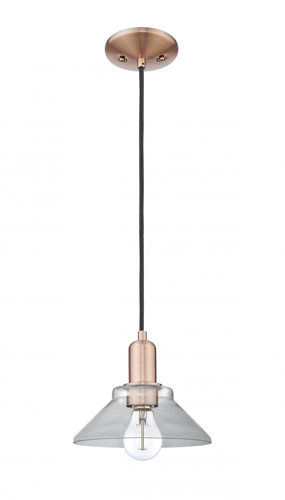 Orwell - 1 Light - 8 inch - Antique Copper - Cord hung - Mini Pendant
