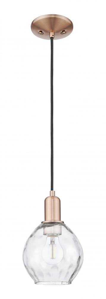 Waverly - 1 Light - 6 inch - Antique Copper - Cord hung - Mini Pendant