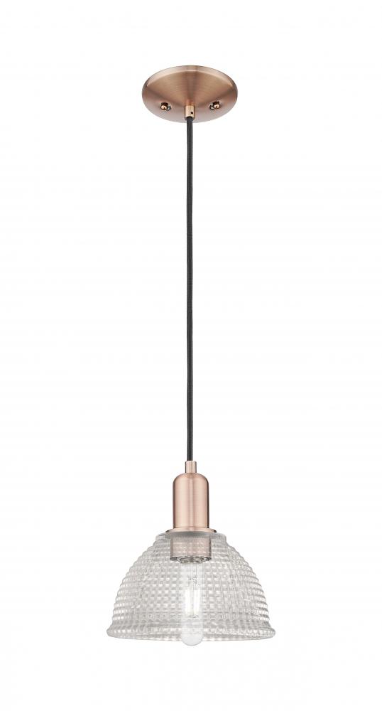 Arietta - 1 Light - 8 inch - Antique Copper - Cord hung - Mini Pendant