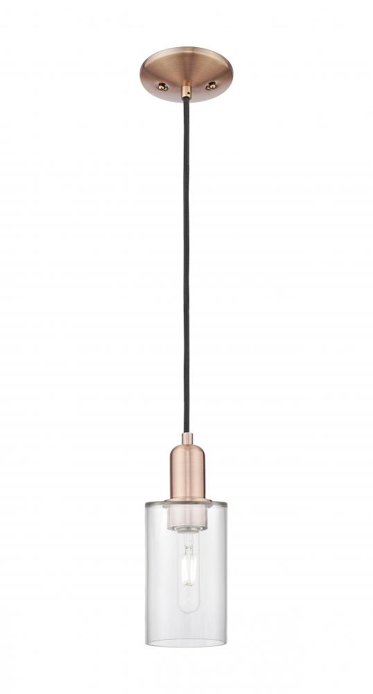 Clymer - 1 Light - 4 inch - Antique Copper - Cord hung - Mini Pendant