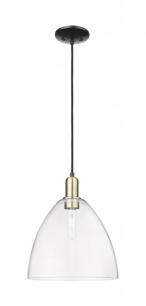 Bristol - 1 Light - 12 inch - Black Antique Brass - Cord hung - Mini Pendant