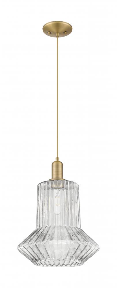Springwater - 1 Light - 12 inch - Brushed Brass - Cord hung - Mini Pendant