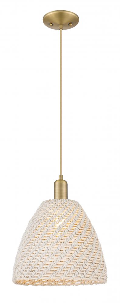 Bristol Natural - 1 Light - 6 inch - Brushed Brass - Cord hung - Mini Pendant