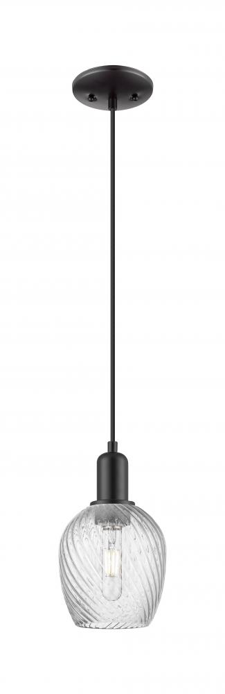 Salina - 1 Light - 6 inch - Matte Black - Cord hung - Mini Pendant