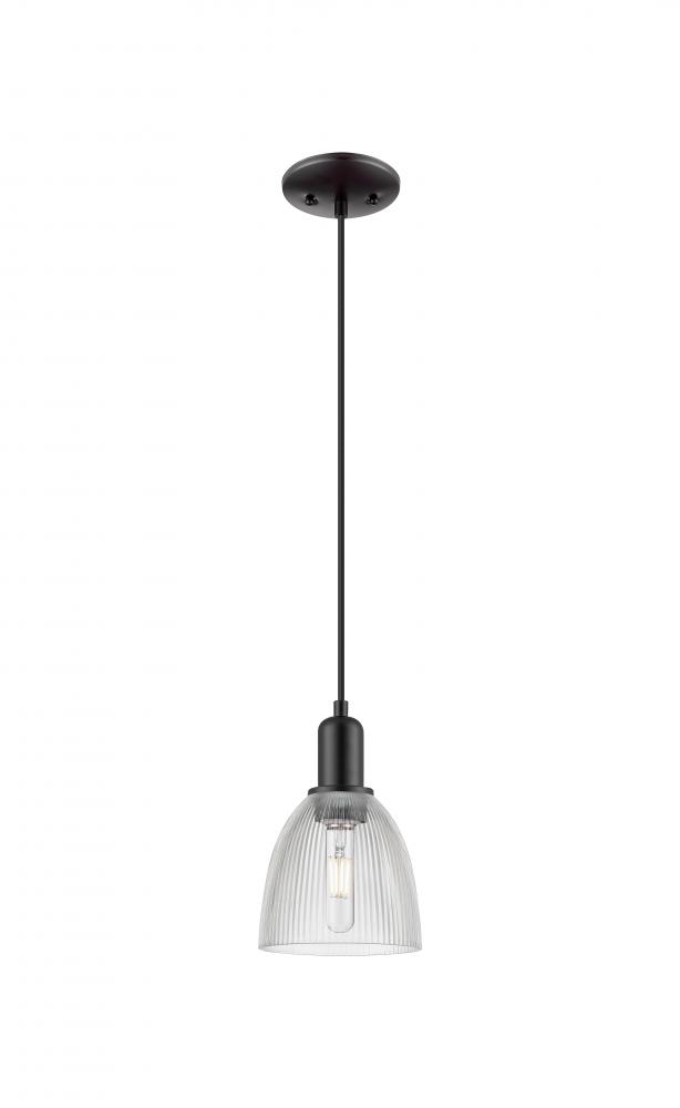 Castile - 1 Light - 6 inch - Matte Black - Cord hung - Mini Pendant