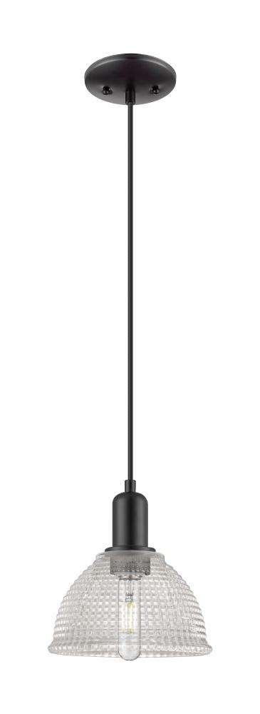 Arietta - 1 Light - 8 inch - Matte Black - Cord hung - Mini Pendant